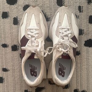 New Balance white and Maroon Sneakers